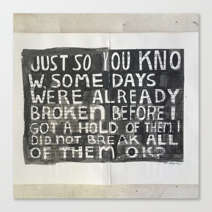 just so you know. Canvas Print