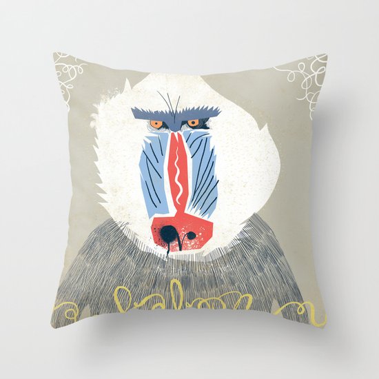 Baboon Throw Pillow