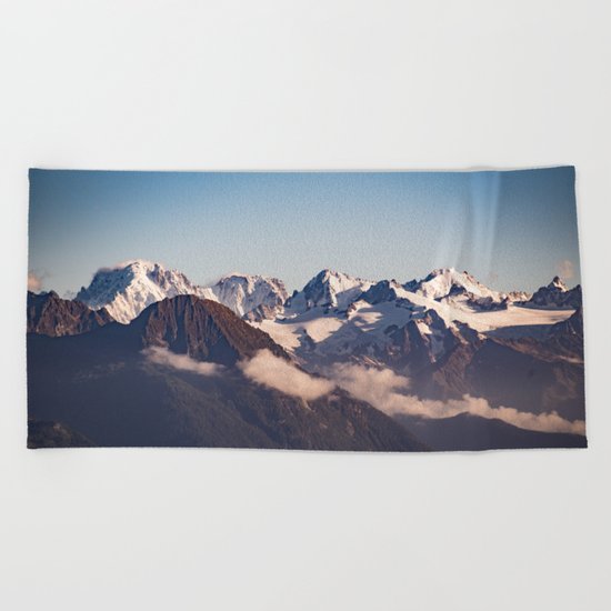 Snowy Peaks Beach Towel