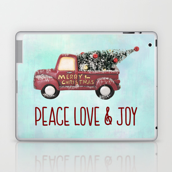 Vintage Toy Truck Peace Love Joy Laptop Ipad Skin By Moonfluff Society6