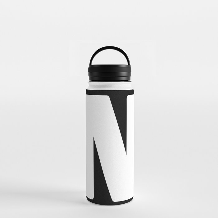 N (White & Black Letter) Water Bottle