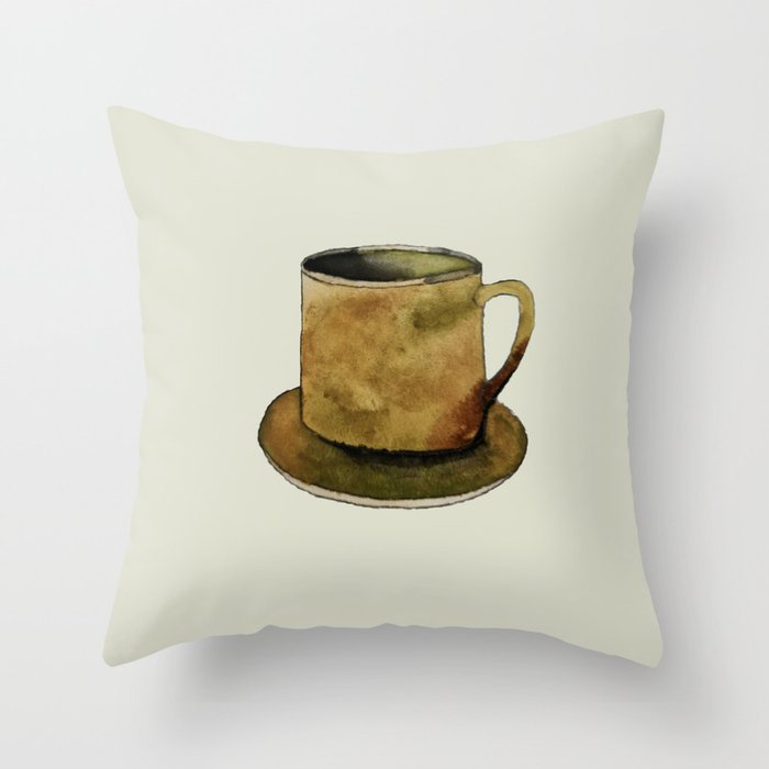 Mug on Plate Throw Pillow