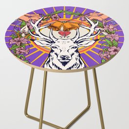 Purple Esoteric Deer Pop Art Kitsch Side Table
