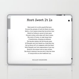 Most Sweet It Is - William Wordsworth Poem - Literature - Typewriter Print 2 Laptop Skin