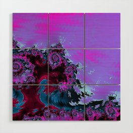 Macey’s Garden purple fuchsia teal fractal design Wood Wall Art