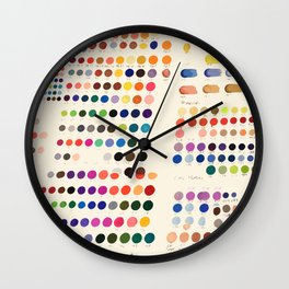 Artist Color Swatches - watercolor, prisma, paints Wall Clock | Typography, Ink, Pattern, Illustration, Prismaswatches, Abstract, Studiowallart, Vintage, Pop Art, Swatches 