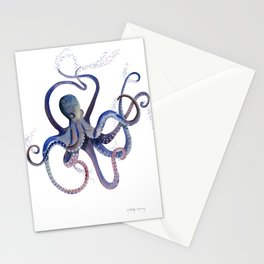 Octopus Watercolor 3 Stationery Card
