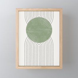 Mid century Green Moon Shape  Framed Mini Art Print
