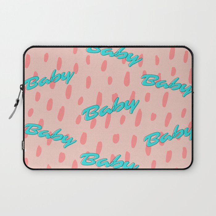 I'm Baby Pink and Blue Pattern Laptop Sleeve