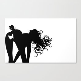Sexy Girl Silhouette Pussy Butterfly  Canvas Print