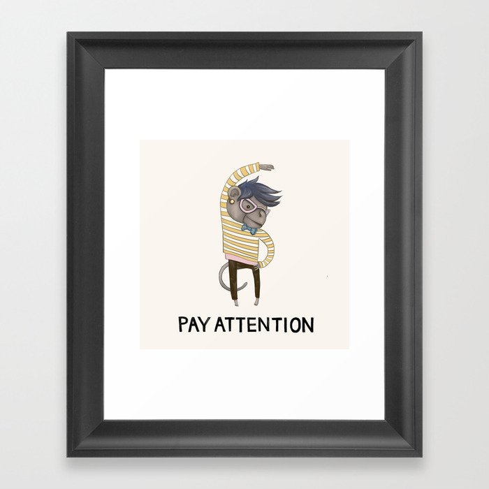 Pay Attention 3/3 Framed Art Print