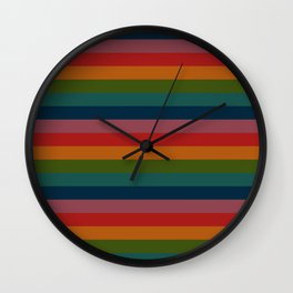 Vibrant Multicolored Stripes Wall Clock