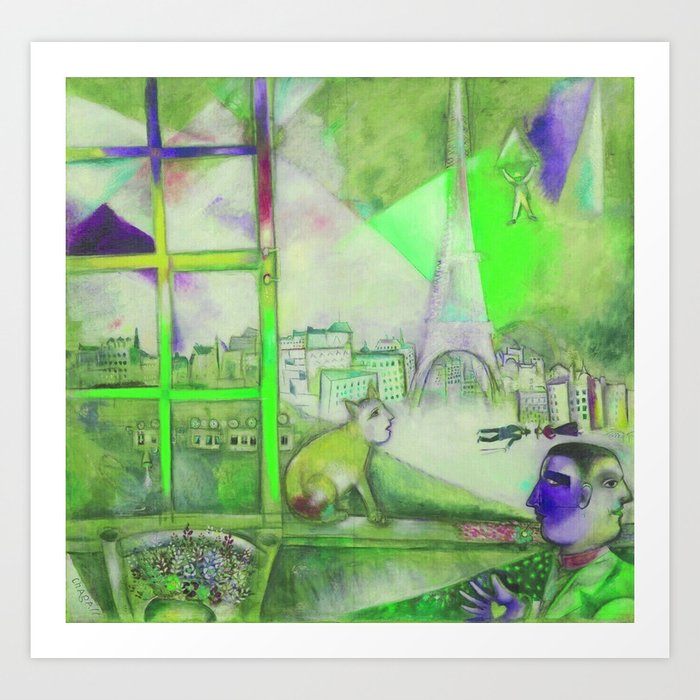 Marc Chagall, 1913, Paris par la fenêtre (Paris Through the Window), oil on canvas, alternate