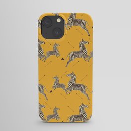 Royal Tenenbaums Zebra Wallpaper - Mustard Yellow iPhone Case