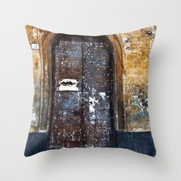 Old Sicilian door of Catania Throw Pillow