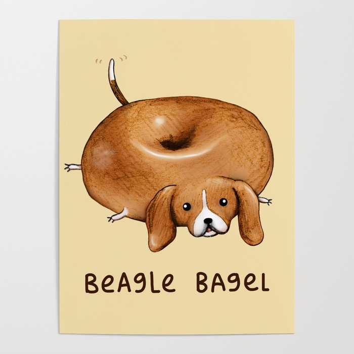 Beagle Bagel Poster