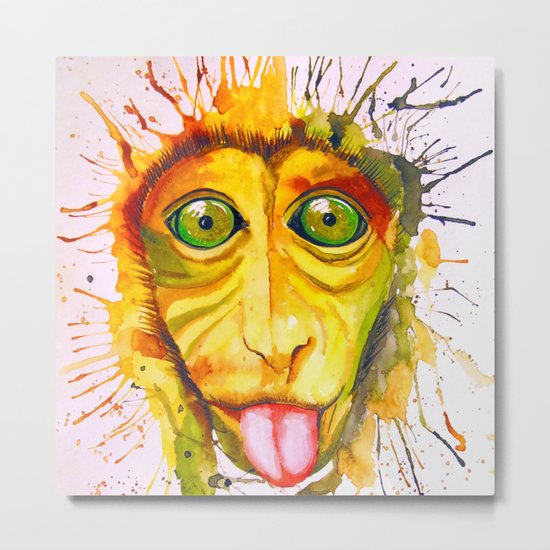 Monkey Metal Print