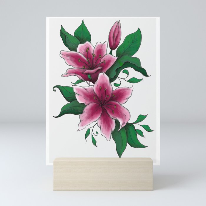 Pink Lillies Mini Art Print