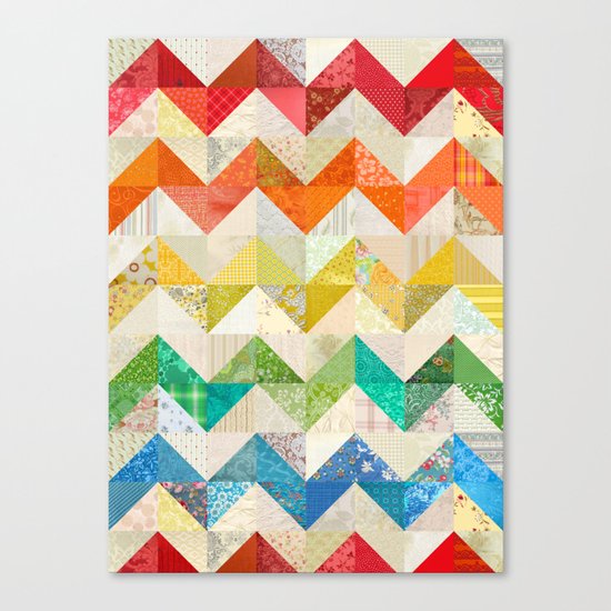 Chevron Rainbow Quilt Canvas Print