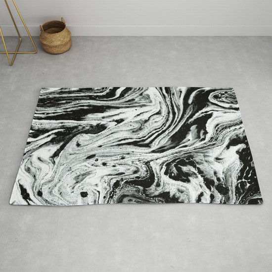 Marble Black And White Minimal Suminagashi Japanese Spilled Ink