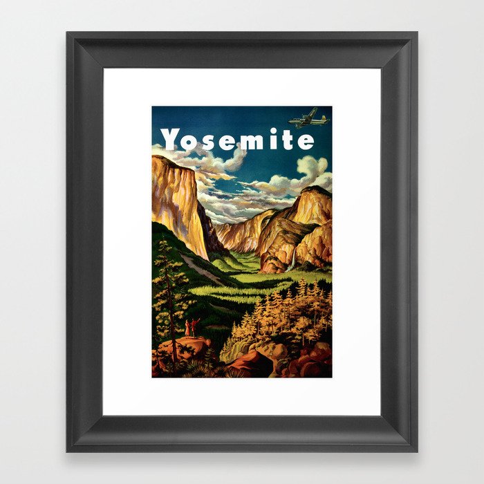 Yosemite National Park - Vintage Travel Framed Art Print