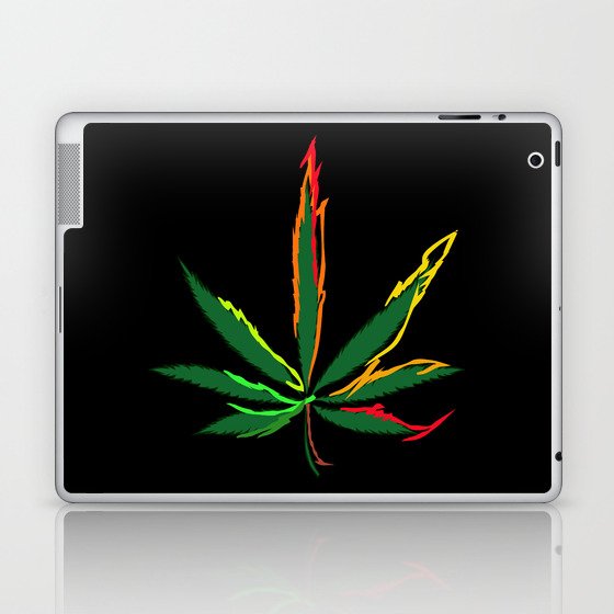 Crazy Marijuana Leaves Laptop & iPad Skin