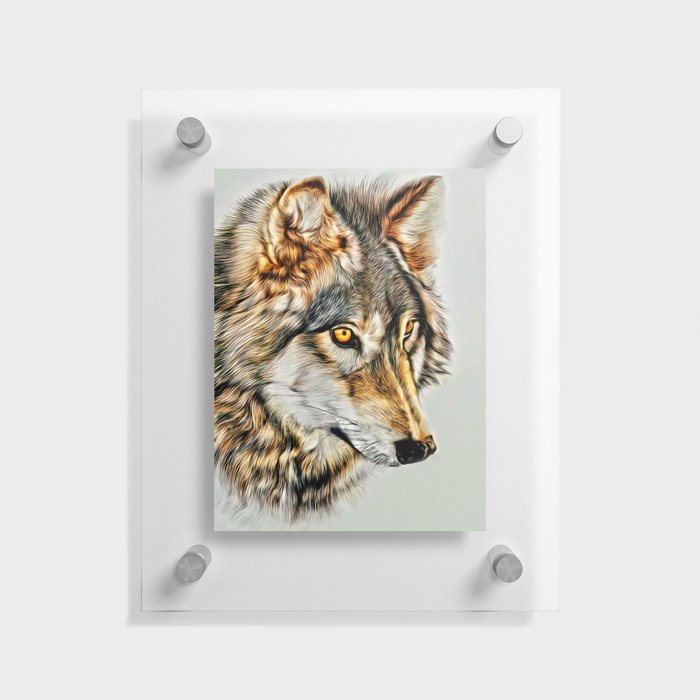 Cute Wolf in Looking Floating Acrylic Print