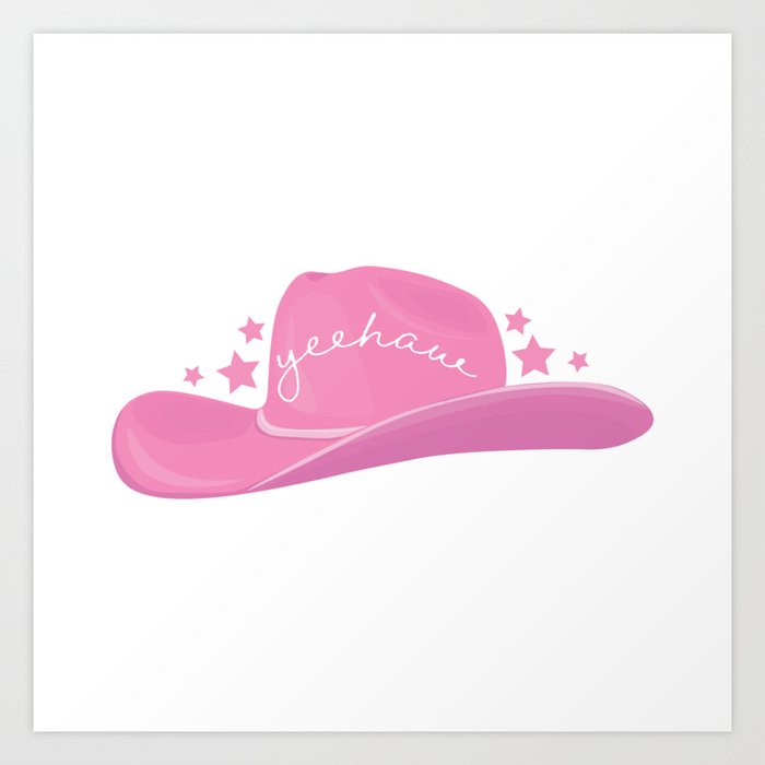 Pink Cowboy Hat Art Print