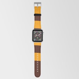 Retro Style Minimal Lines Background - Orange and Black Bean Apple Watch Band