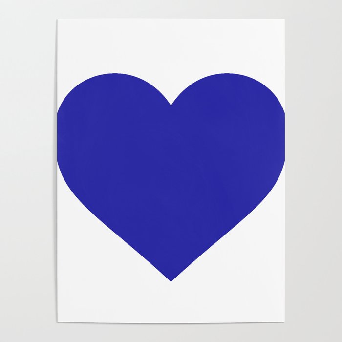 Heart (Navy Blue & White) Poster