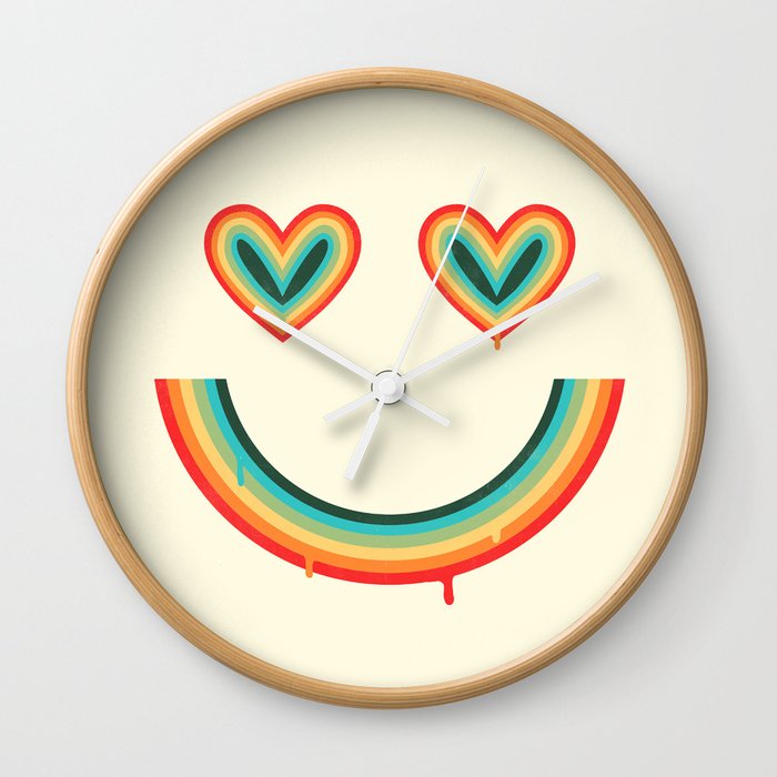 Happy Rainbow Wall Clock