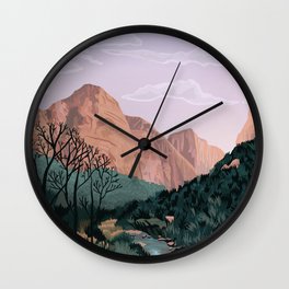 Zion National Park, Utah, USA Illustrated National Parks Wall Clock
