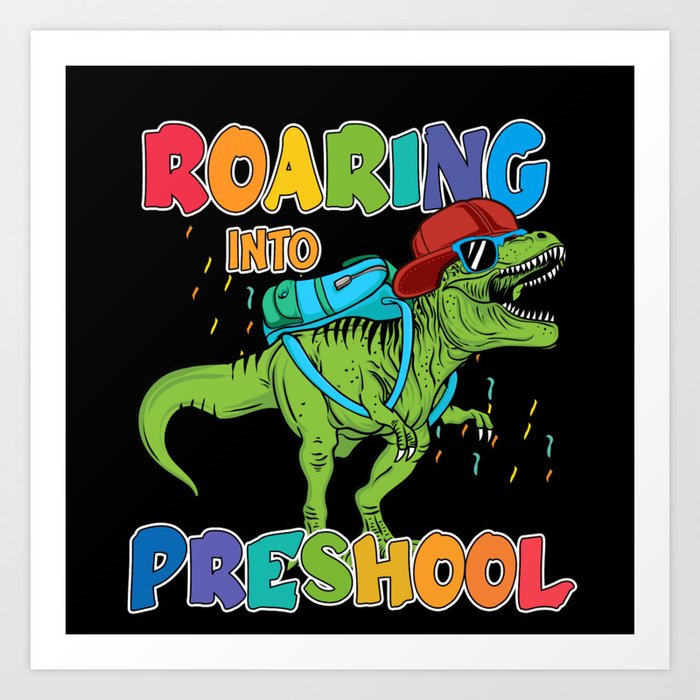Preschool dinosaur back to school Art Print