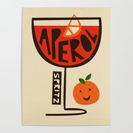 Aperol Spritz Cocktail Print Poster