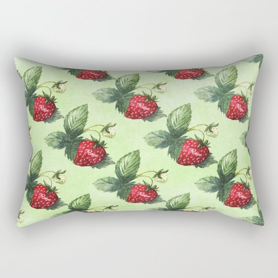 Strawberry Pattern- Strawberries fruits Rectangular Pillow
