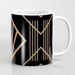 Retro vintage glam 1920s fashion black and gold geometric pattern art deco  Coffee Mug