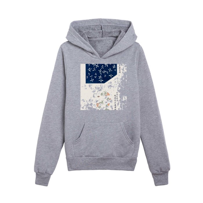 Japanese Abstract Flower Kids Pullover Hoodie