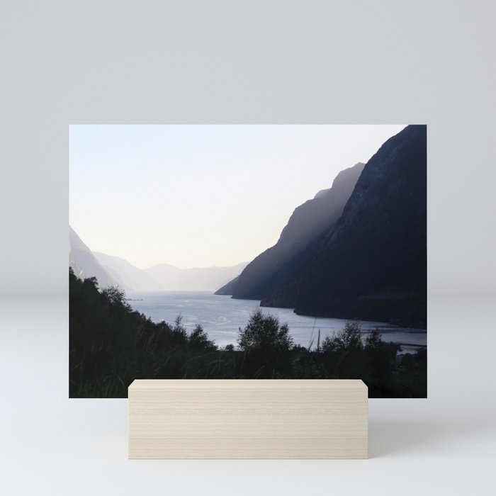 Wanderlust in Norway, Europe, Lysefjord in the evening, landscape made by ice - wall art - travel art - planet earth Mini Art Print