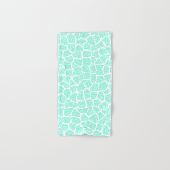 Light Blue Glitter Giraffe Print Hand & Bath Towel