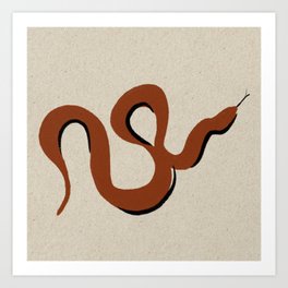 Desert Sketch Series no 5 - Serpent in Rust Art Print