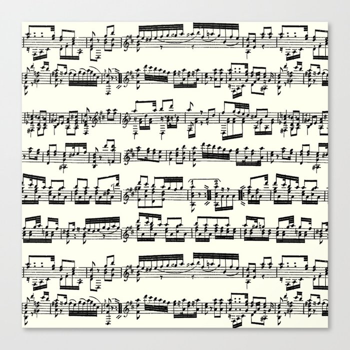 Sheet Music // Ivory Canvas Print