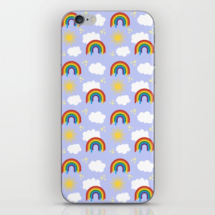 Rainbow, clouds and sun pattern iPhone Skin