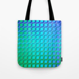 Turquoise Squares Pattern Tote Bag