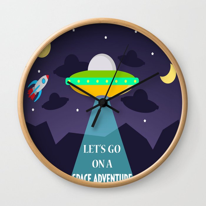 Let's Go On a Space Adventure! Wall Clock