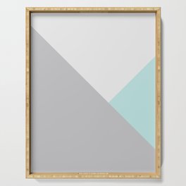Blue and gray Minimal Art Serving Tray