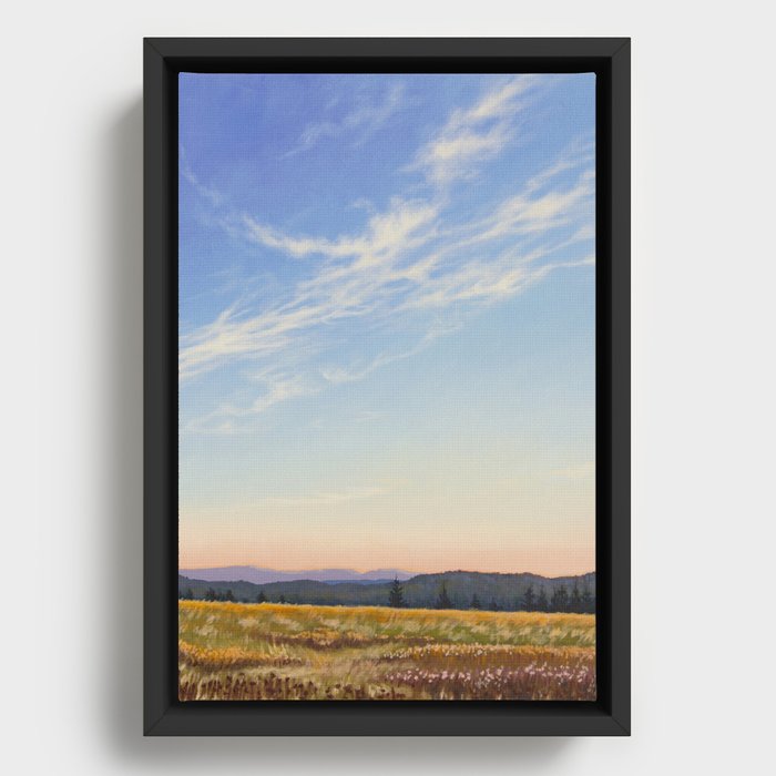 Peaceful Evening Sky Framed Canvas