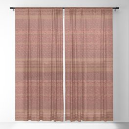 Big Stich Terracotta Brown - Knitting Fabric Art Sheer Curtain