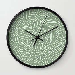 Topographic- Sage Green Wall Clock