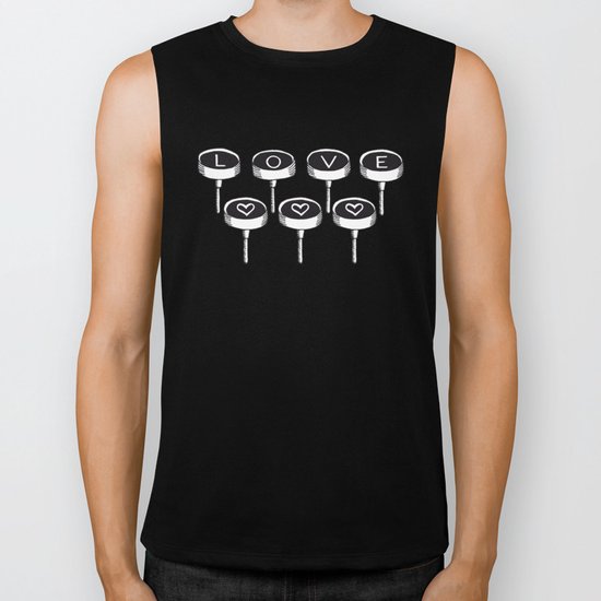 Infinite Typewriter_Black and White Biker Tank