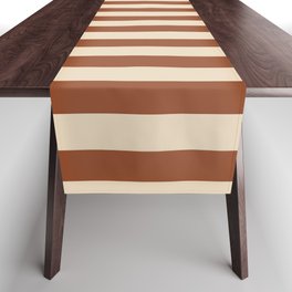 Vintage brown stripes Table Runner